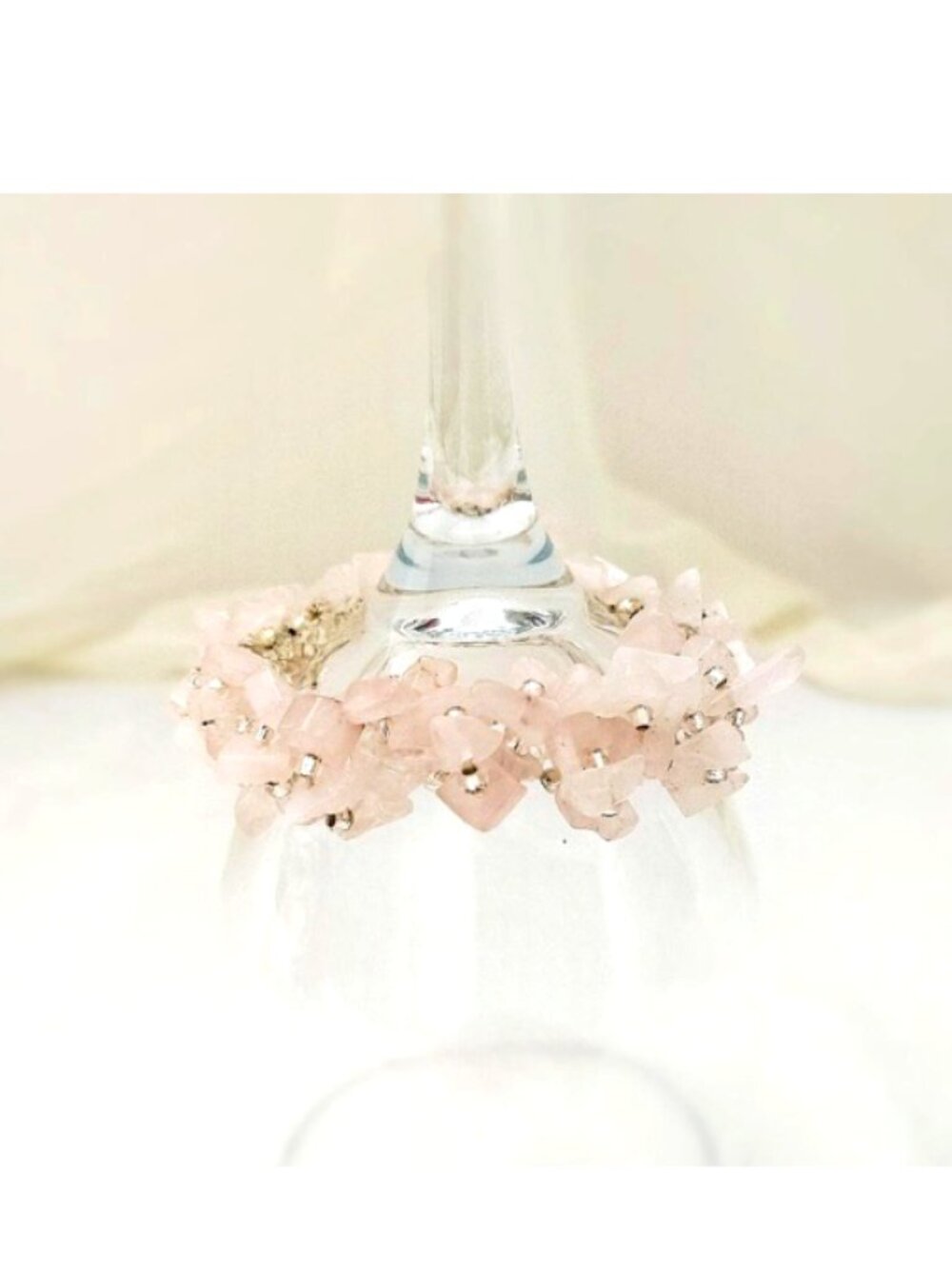Rose Quartz (br9) Bracelet Soft Pink Natural Gems Stretch cord 7"-8"